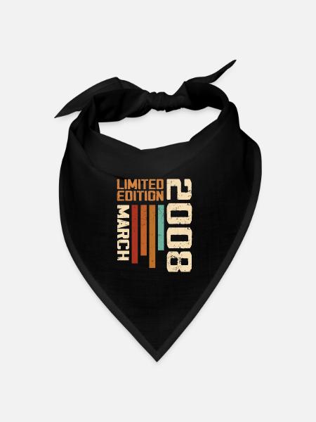 März 2008 Jubiläum 2008 Retro 2008 März - Bandana Dreieckstuch - Schwarz