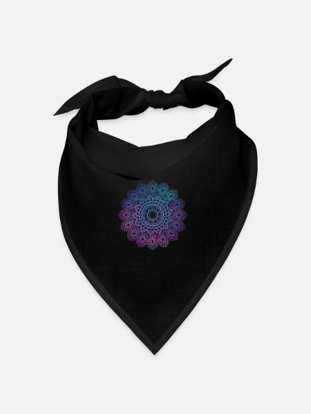 Reiki Mandala Spirituell Heilung Chakra Meditation - Bandana Dreieckstuch - Schwarz