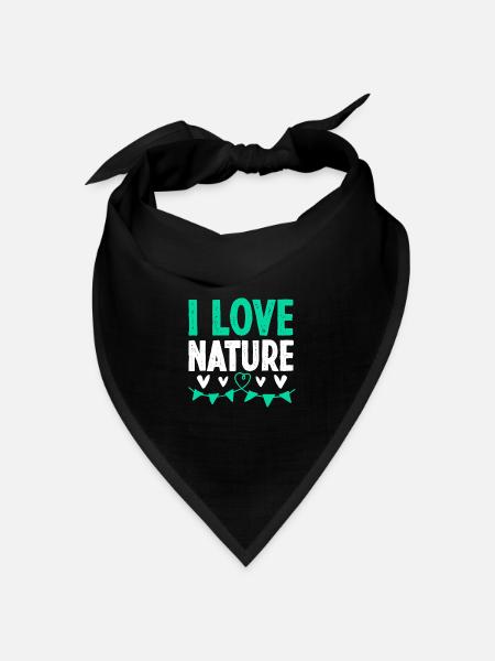 Ich liebe Natur - Bandana Dreieckstuch - Schwarz