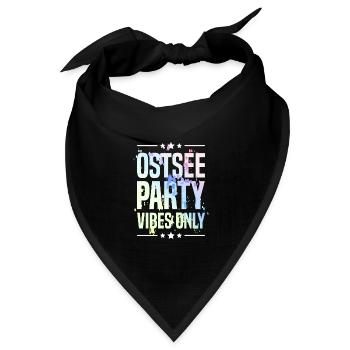 Ostsee Party Vibes - Bandana Dreieckstuch - Schwarz - Vorne