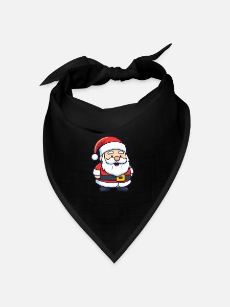 Weihnachtsmann Lustig Weihnachten - Bandana Dreieckstuch - Schwarz