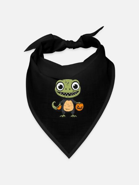 Echse Halloween Zombie - Bandana Dreieckstuch - Schwarz