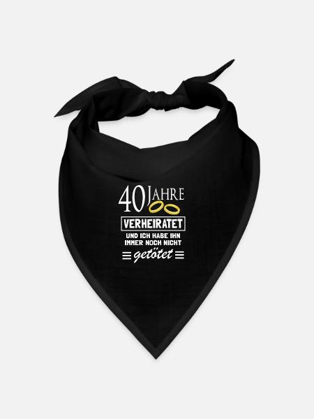 Rubinhochzeit 40.Hochzeitstag - Bandana Dreieckstuch - Schwarz