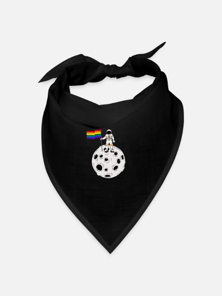 Schwuler Astronaut LGBT Gay Pride Flagge - Bandana Dreieckstuch - Schwarz