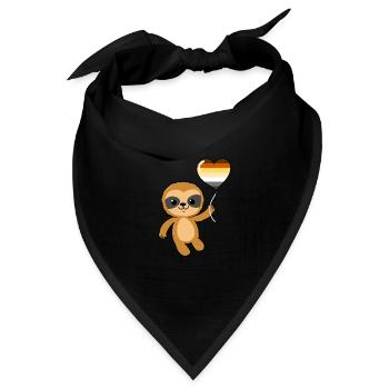 Faultier Herzballon Gay Bear - Bandana Dreieckstuch - Schwarz - Vorne