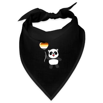 Panda Gay Bear Herzballon - Bandana Dreieckstuch - Schwarz - Vorne