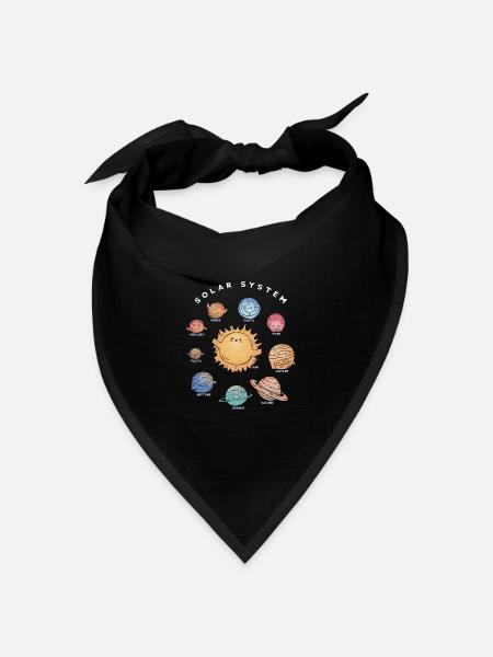 Unser Solarsystem - Universum - Bandana Dreieckstuch - Schwarz