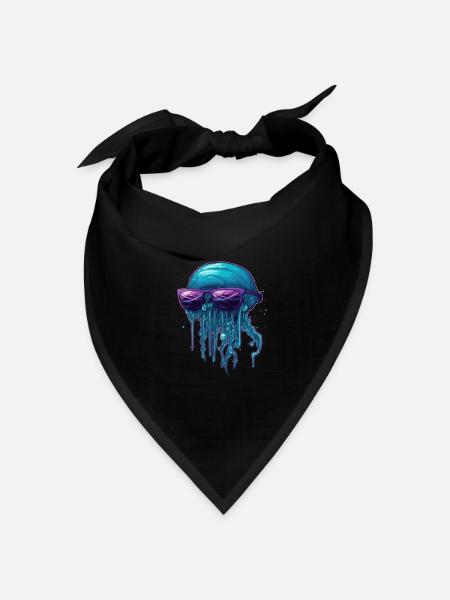 Qualle Jellyfish - Bandana Dreieckstuch - Schwarz