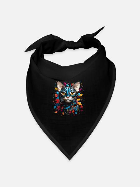 Bengal Katze - Bandana Dreieckstuch - Schwarz