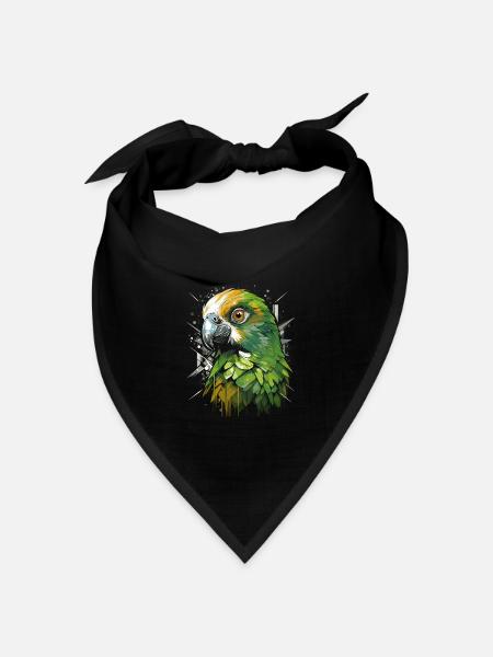 Wellensittich Sittich - Bandana Dreieckstuch - Schwarz