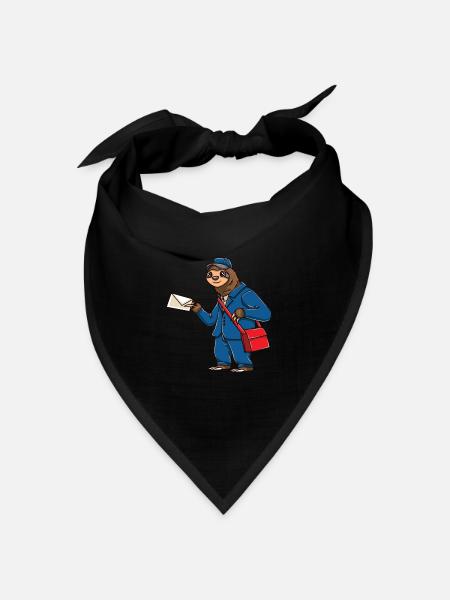 Faultier Briefträger Postbote Sloth - Bandana Dreieckstuch - Schwarz