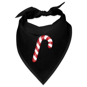 Zuckerstange „Candy cane“ - Bandana Dreieckstuch - Schwarz - Vorne