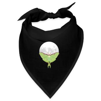 Actias luna - Nachtfalter vor Mond - Bandana Dreieckstuch - Schwarz - Vorne