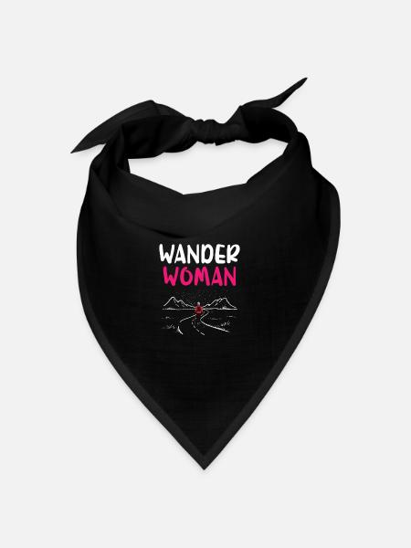 Wander Woman Alpenherz Berge Gebirge Wandern Herz - Bandana Dreieckstuch - Schwarz