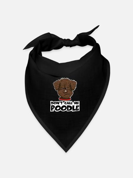 Poodle1 2 - Bandana Dreieckstuch - Schwarz