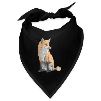 Rot Fuchs - Bandana Dreieckstuch - Schwarz - Vorne