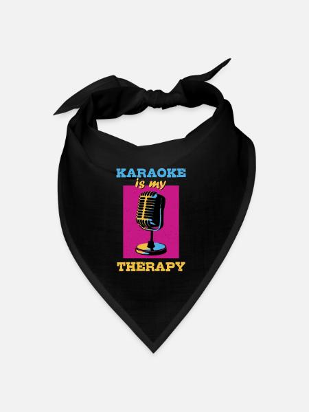 Karaoke ist meine Therapie - Bandana Dreieckstuch - Schwarz