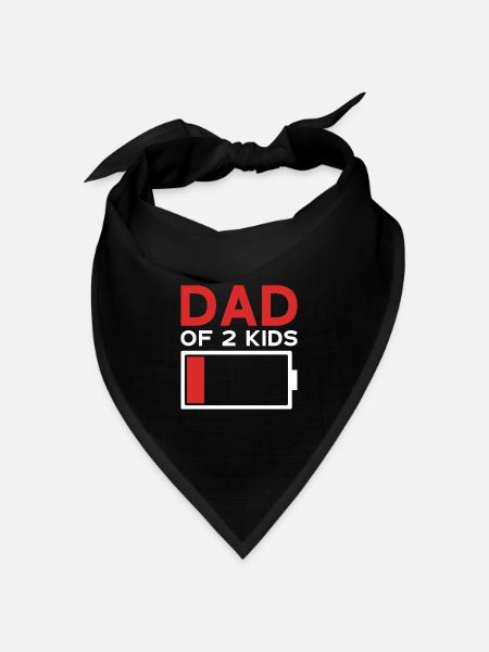 DAD OF 2 KIDS PAPA ZWEI KINDER - Bandana Dreieckstuch - Schwarz