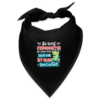 Ende des Kindergartens Schulanfangskind - Bandana Dreieckstuch - Schwarz - Vorne