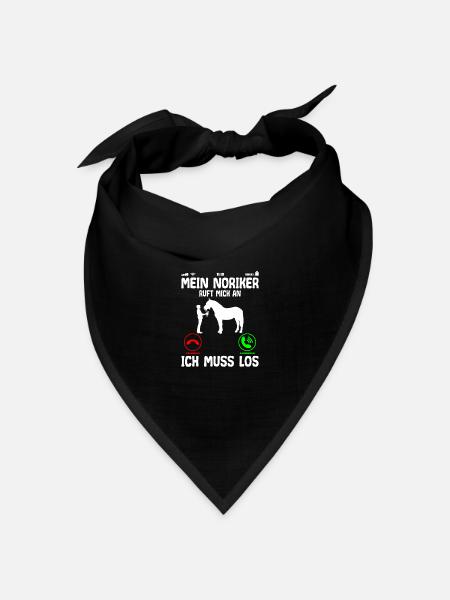 Noriker Pferd ruft mich an Spruch Lustig - Bandana Dreieckstuch - Schwarz