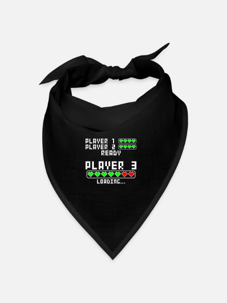 Schwangerschaft verkünden Baby Player 3 Loading - Bandana Dreieckstuch - Schwarz