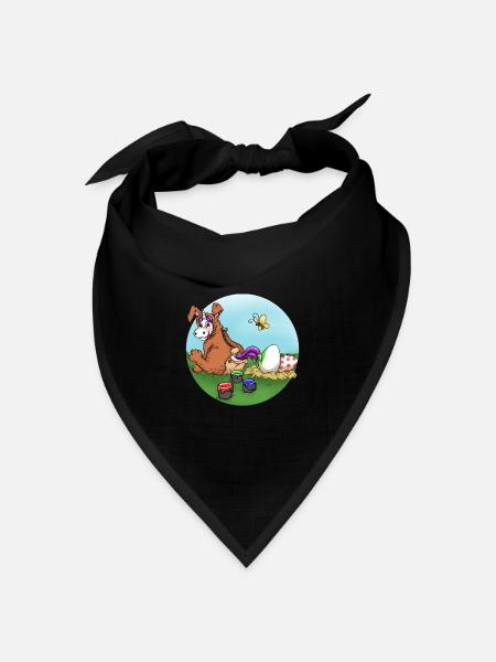Osterhase - Bandana Dreieckstuch - Schwarz