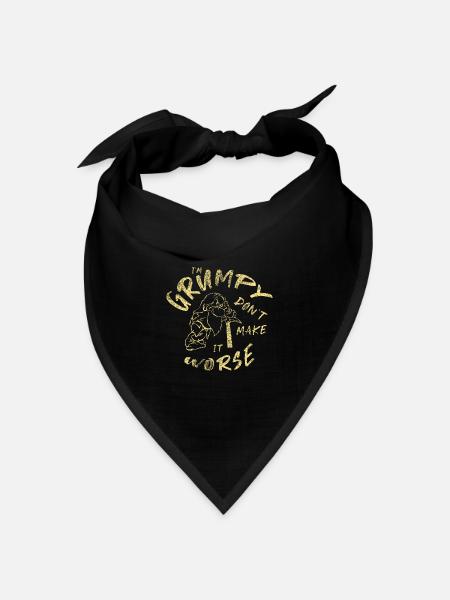 Grumpy dwarf - Mürrischer Zwerg - Bandana Dreieckstuch - Schwarz