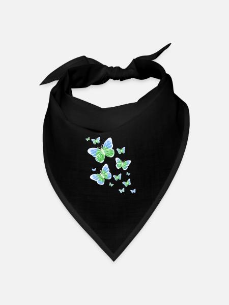 Schmetterling Schmetterling bunt Kinder Tier - Bandana Dreieckstuch - Schwarz