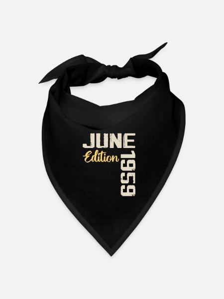 Jahrgang Juni 1959 Geschenk Juni 1959 Geburtstag - Bandana Dreieckstuch - Schwarz