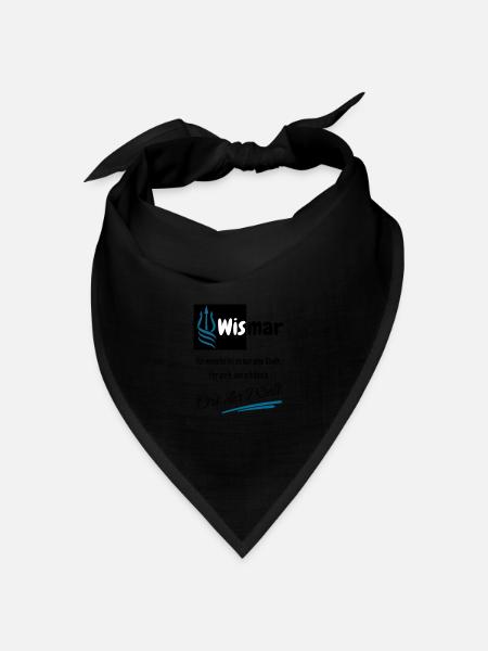 Wismar für mich der schönste Ort der Welt-Ostsee - Bandana Dreieckstuch - Schwarz