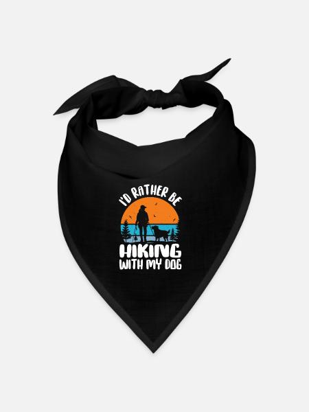 Ich werde lieber mit meinem Hund wandern Hund Liebhaber & Wandern - Bandana Dreieckstuch - Schwarz