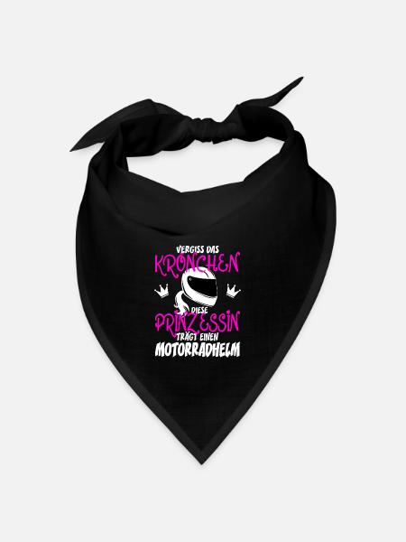 Vergiss das Krönchen Prinzessin trägt Motorradhelm - Bandana Dreieckstuch - Schwarz