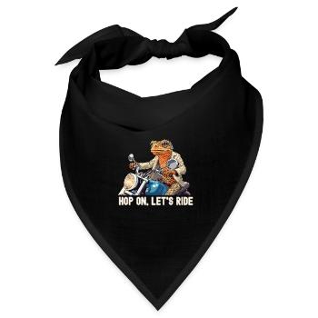 Ein Frosch auf einem Motorrad : Steigen Sie ein, los geht's. - Bandana Dreieckstuch - Schwarz - Vorne