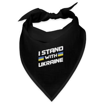 Ich supporte die Ukraine - stoppt den Krieg - Bandana Dreieckstuch - Schwarz - Vorne
