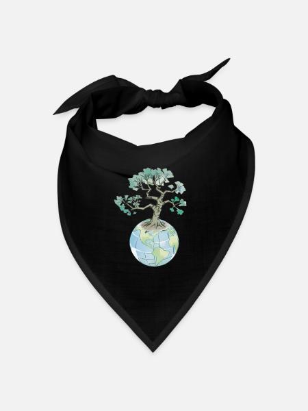 Bäume sind unsere Welt - Naturschutz Motiv - Bandana Dreieckstuch - Schwarz