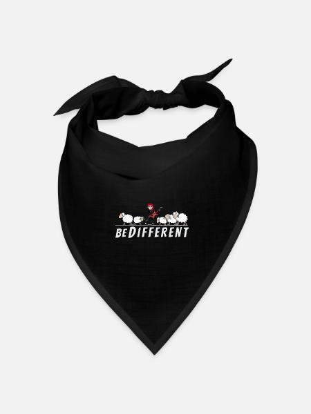 Hardrock Schaf Gitarristin - be different - Bandana Dreieckstuch - Schwarz
