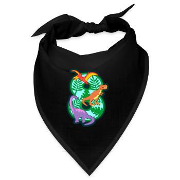 Dinosaurier 8. Geburtstagsparty Nummer 8 - 8 Jahre - Bandana Dreieckstuch - Schwarz - Vorne