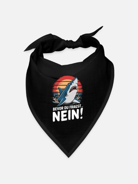 Hai Haifisch Haie Haifische - Bandana Dreieckstuch - Schwarz