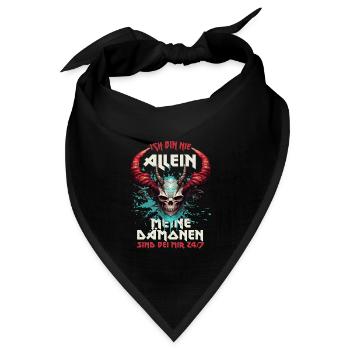 ICH BIN NIE ALLEIN - MEINE DÄMONEN SIND BEI MIR - Bandana Dreieckstuch - Schwarz - Vorne