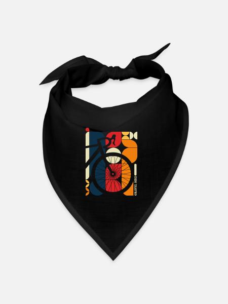 Radfahren Grafik, Gravelbike, Bauhaus, Geschenk - Bandana Dreieckstuch - Schwarz