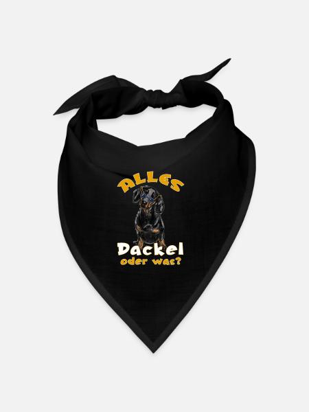 Alles Dackel oder was? Lustiges Dackeldesign - Bandana Dreieckstuch - Schwarz