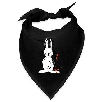 Killer-Hase / Ripper bunny (3c) - Bandana Dreieckstuch - Schwarz - Vorne