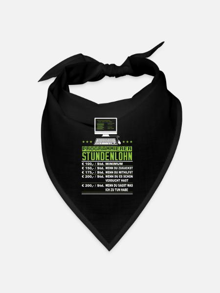 Programmierer Stundenlohn Lustig - Bandana Dreieckstuch - Schwarz