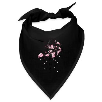 Japanisch - Bandana Dreieckstuch - Schwarz - Vorne