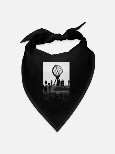 Nordkapp-Monument in Schwarz-Weiß - Bandana Dreieckstuch - Schwarz