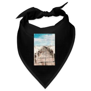 Poster Strand - Bandana Dreieckstuch - Schwarz - Vorne