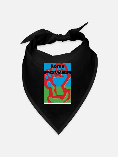 Roma Power RomaLivesMatter - Bandana Dreieckstuch - Schwarz