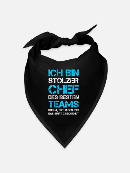 Stolzer Chef Besten Teams Haben Shirt Geschenkt - Bandana Dreieckstuch - Schwarz