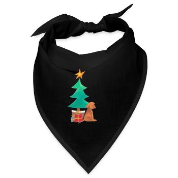 Weihnachtshund - Bandana Dreieckstuch - Schwarz - Vorne