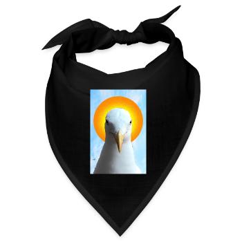 Sonne Halo Möwe Porträt - Bandana Dreieckstuch - Schwarz - Vorne